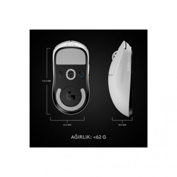 Logitech G PRO X Superlight Hero Beyaz Kablosuz Oyuncu Mouse Teşhir - 2
