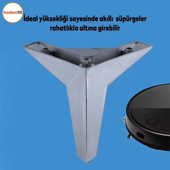 Kale Lüks Mobilya Kanepe Sehpa Tv Ünitesi Koltuk Ayağı 15 Cm Krom Renk Baza Ayakları - Resim 5