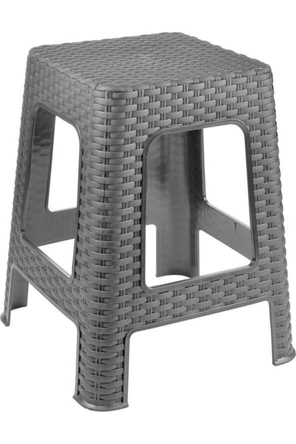 4 Adet Rattan Büyük Tabure - Plastik Tabure - Tabure - 1