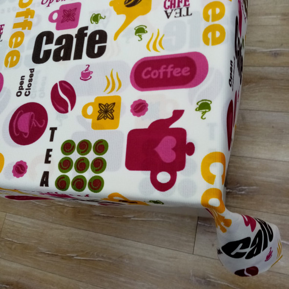 Hayat Home 140X140 Cafe Desen Fuşya Polyester Dertsiz Masa Örtüsü