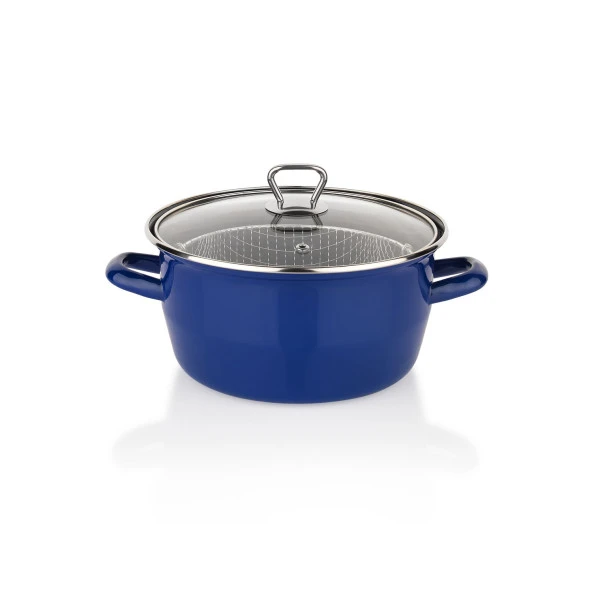 Schafer Fry Çıtır Kızartma Tenceresi 22 Cm-3 Parça-Lacivert - 2