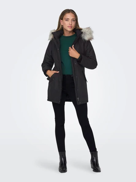ONLY Bayan Uzun Mont Kapüşonlu Parka 15300633 - 3