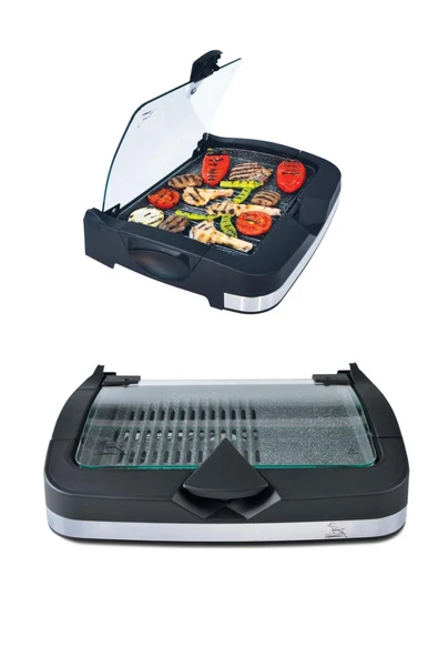 Gazzella BRB 3000 Elektrikli Kapaklı 52x42x12cm Dumansız Barbekü Izgara Mangal