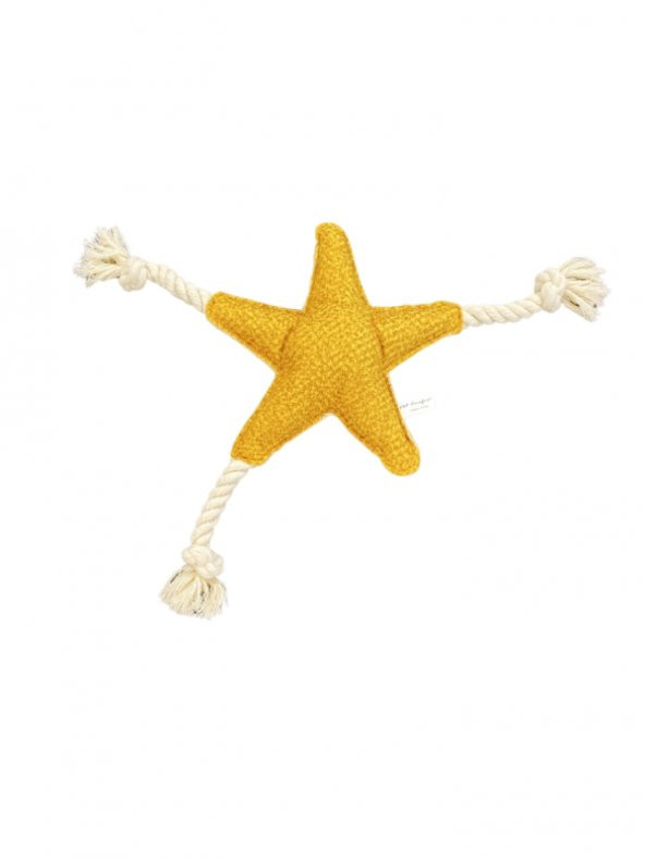 Pet Comfort İpli Yıldız Köpek Oyuncağı Sarı Ø25cm, 40cm ürün görseli