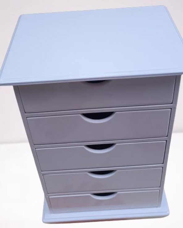 Hobi 90276 Dekoratif Takı Şifonyer Ahşap MDF Parlak Beyaz CNC Kesim MODEL El Yapı - 5