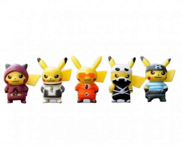 Pokemon Pikachu 4cm 5 Adet Farklı Figür