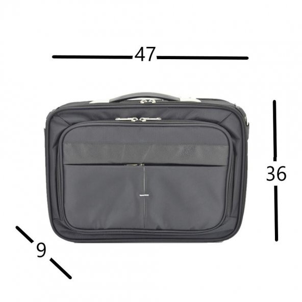 Kilitli Kasalı Kumaş Alet Evrak ve Laptop Çantası 17 İnç Siyah - 6