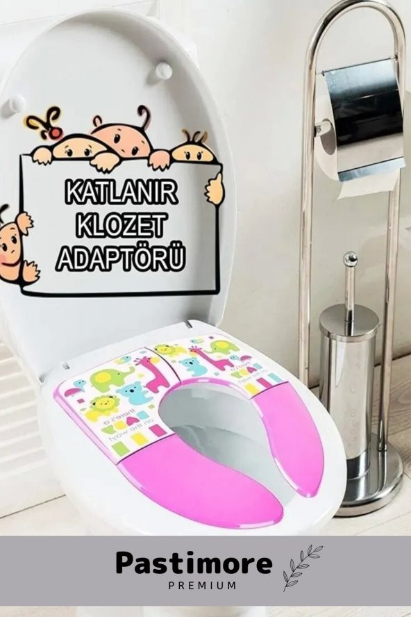 Çocuk Klozet Kapağı Tuvalet Eğitici Alıştırıcı Katlanabilir Adaptörü Hijyenik Bebek Lazımlık Aparat - 2