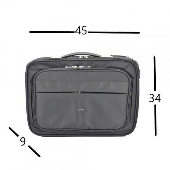 Kilitli Kasalı Kumaş Alet Evrak ve Laptop Çantası 15 İnç Siyah - 6