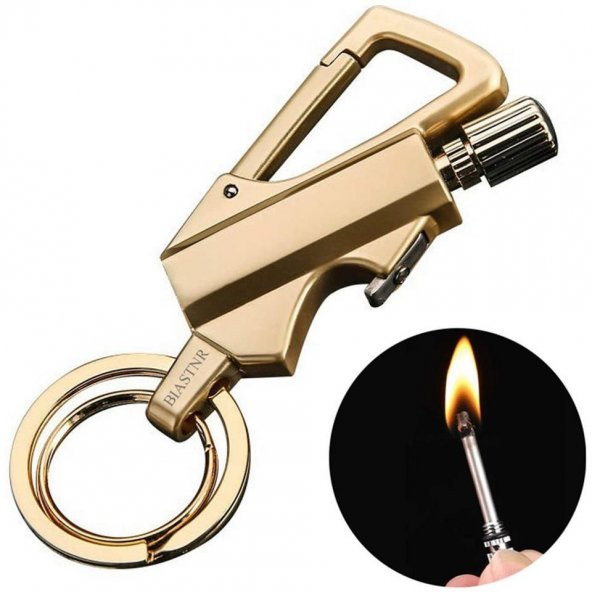 Zorro Sm-467T Benzinli Anahtarlık Kibrit Çakmak Altın Renk - Resim 2