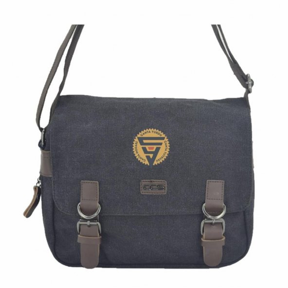 Ççs 31326 Kanvas Postacı Askılı Omuz Çantası Siyah ürün görseli