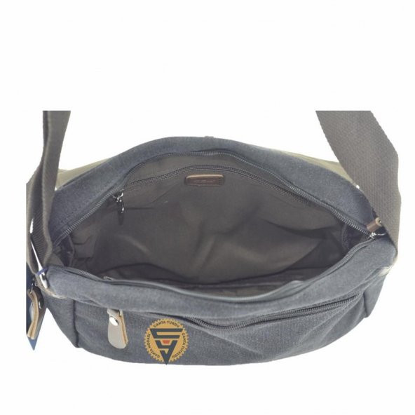 Ççs 31326 Kanvas Postacı Askılı Omuz Çantası Siyah - Resim 7