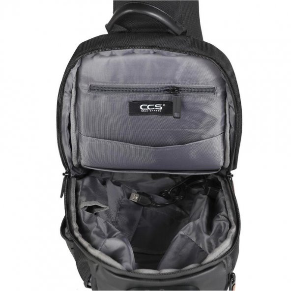 ÇÇS 31300 Usb Çıkışlı Çapraz Sırt ve Göğüs Çantası Siyah - 6
