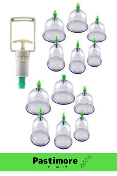 Deluxe Series Selülit Çatlak Giderici 12 Li Kupa Seti Vakumlu Masaj Aleti Hacamat Seti - 2