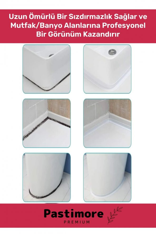 Duş Pvc Lavabo Küvet Tezgah Kenar Banyo Mutfak 3,2 Mt Su Sızdırmaz Geçirmez Yalıtım Bant - 2 Adet - 3