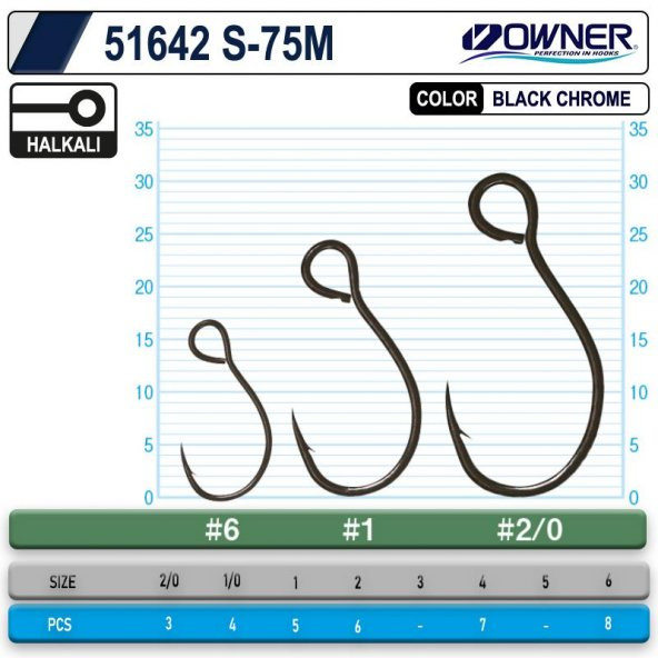 Owner 51642 S-75m Black Chrome İğne - 2