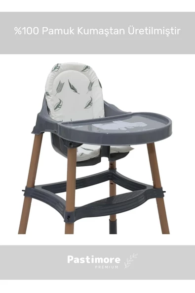 Premium Rahat Taşınabilir %100 Pamuk Beyaz Lüx Mama Sandalyesi Minderi - 2