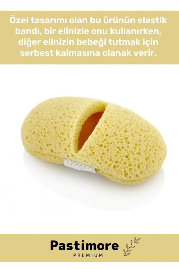 Premium Sabun Koymalı Lüx Cepli Elastik Bantlı Bebek Çocuk Yıkama Lifi Süngeri - 2