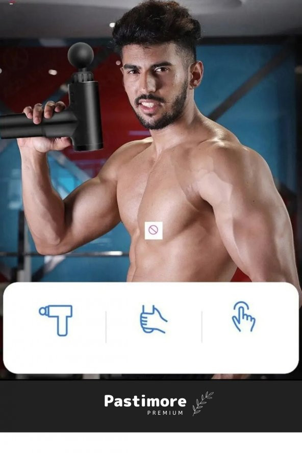 Premium 4 Başlıklı Şarjlı Darbeli Titreşimli Sporcu Kas Rahatlatıcı Egzersiz Masaj Tabancası Aleti - 2