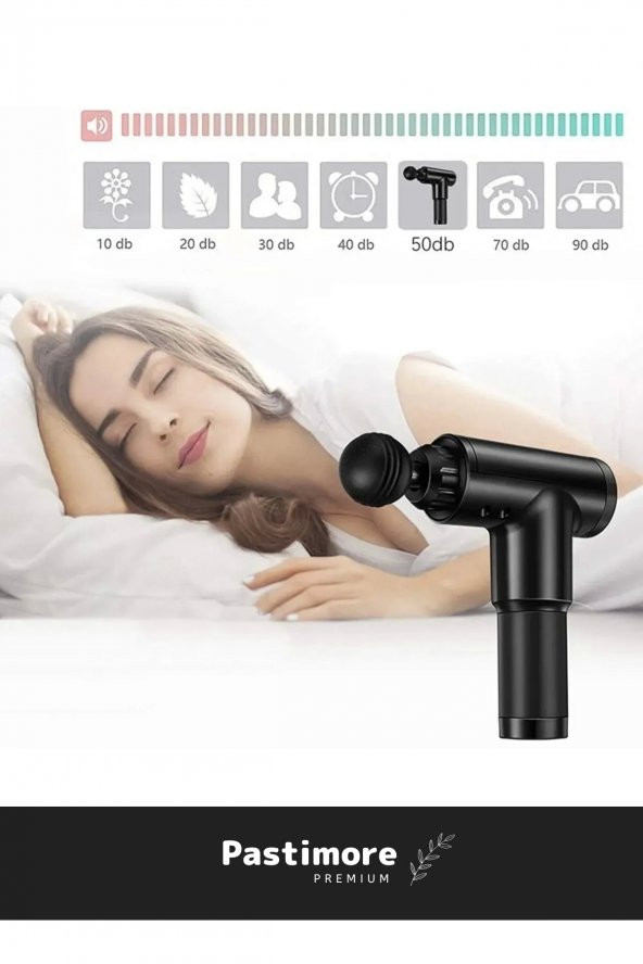 Premium 4 Başlıklı Şarjlı Darbeli Titreşimli Sporcu Kas Rahatlatıcı Egzersiz Masaj Tabancası Aleti - 7