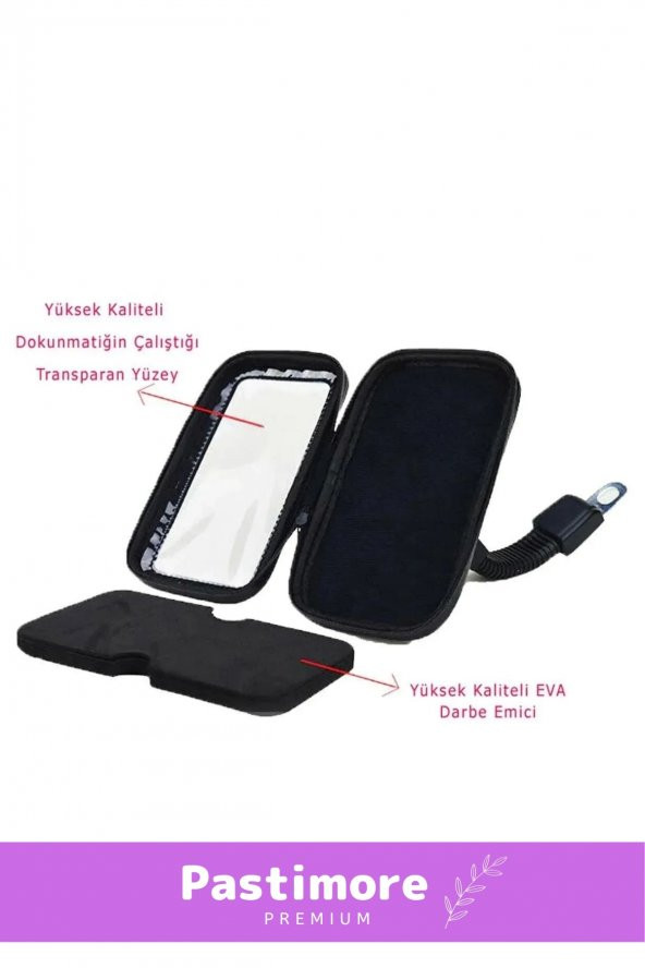 Premium Darbe Emici Yüksek Kaliteli Tak Çıkar Su Geçirmez Motosiklet Telefon Tutucu Kılıf - 4
