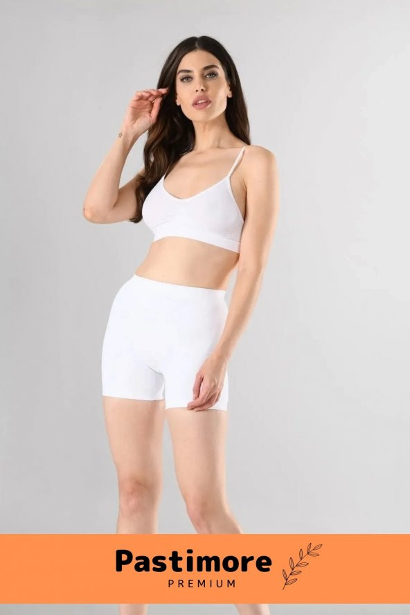 Premium Kadın Ten 1 Beden Incelten Dikişsiz Yüksek Bel Popo Şekillendirici Boxer Korse - 3