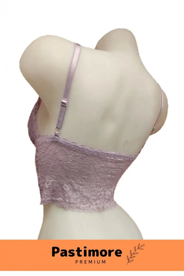 Premium Desteksiz Üçgen Kaplı Dantel Biritli Paradise Bralet Büstiyer - 2