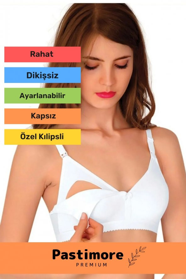 Özel Üretim Kumaş Kilipsli Esnek Ayarlanabilir Dikişsiz Kadın Hamile Lohusa Siyah Emzirme Sütyeni - 2