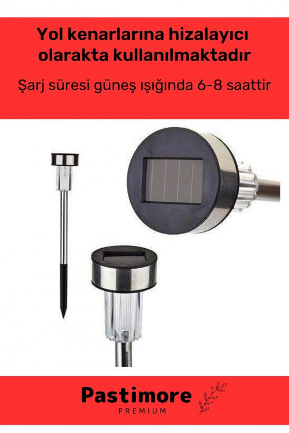 Kablosuz Su Geçirmez Dayanıklı Şık Solar Güneş Enerjili Bahçe Lambası Plastik Saplama 30cm 1 Adet - 3