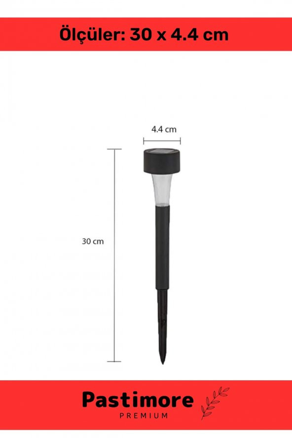 Kablosuz Su Geçirmez Dayanıklı Şık Solar Güneş Enerjili Bahçe Lambası Plastik Saplama 30cm 1 Adet - 6