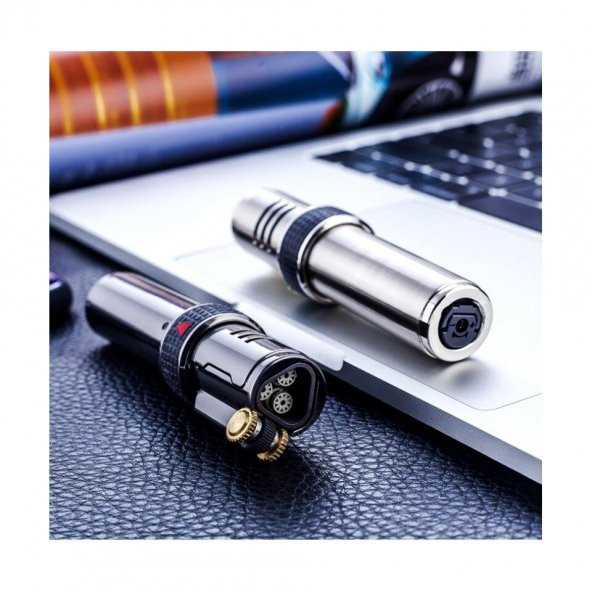 Jobon 3 Jet Torch Bütan Çakmak Gümüş - 7