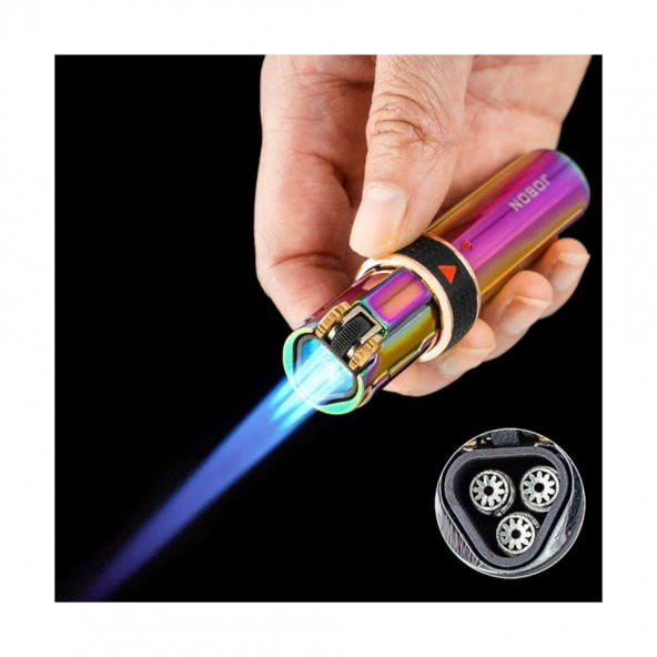 Jobun 3 Jet Torch Bütan Çakmak Altın Renk - 7
