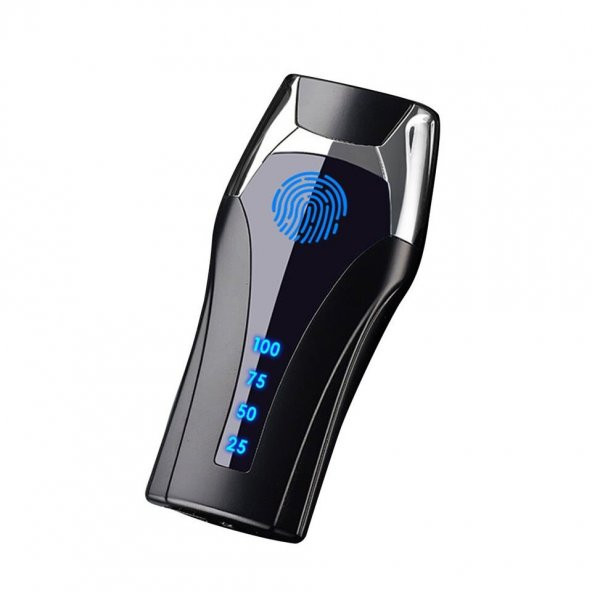 Dokunatik Led Göstergeli Usb Şarjlı Tesla Çakmak Siyah - 2