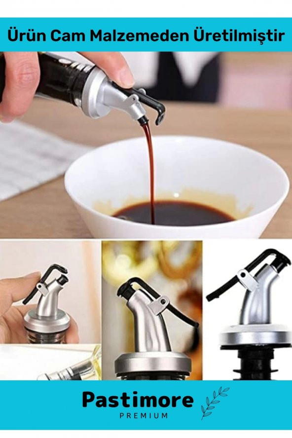 Özel Seri Büyük Boy Damlatmaz Zeytinyağı Sıvıyağ Şişesi Yağdanlık Cam Yağlık 750 ml - 2'li Set - 3