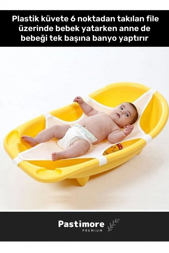 Premium Ultra Lüx Tüm Küvetler Ile Uyumlu Katlanır Kaydırmaz Bebek Çocuk Yıkama Duş Banyo Filesi - 2