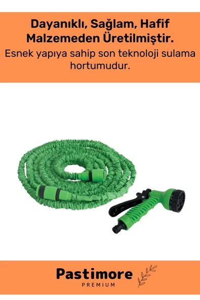 Dayanıklı Kırılmaz 3 Modlu Uzayan Bahçe Sulama Araç Yıkama Hortumu 5 /15 Metre - 2