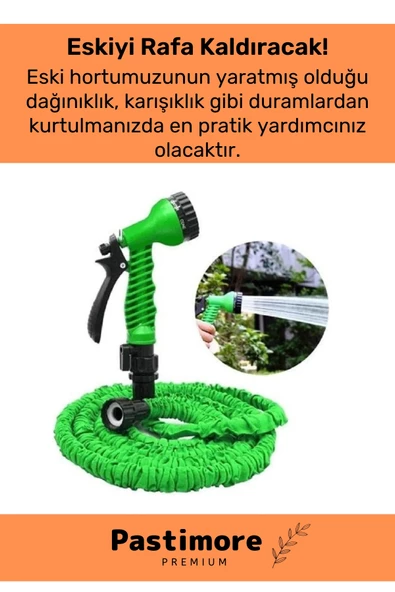 Dayanıklı Kırılmaz 3 Modlu Uzayan Bahçe Sulama Araç Yıkama Hortumu 5 /15 Metre - 3