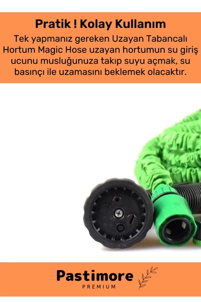Dayanıklı Kırılmaz 3 Modlu Uzayan Bahçe Sulama Araç Yıkama Hortumu 5 /15 Metre - 4