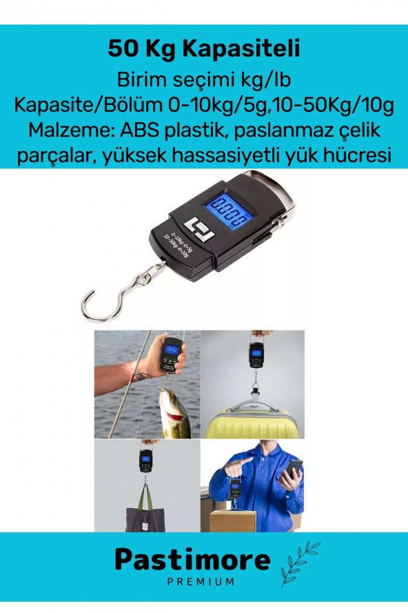 Seyahat Bavul Ağırlık Tartı Dijital Çok Amaçlı Taşınabilir Bagaj Tartısı Max 50 kg - 3