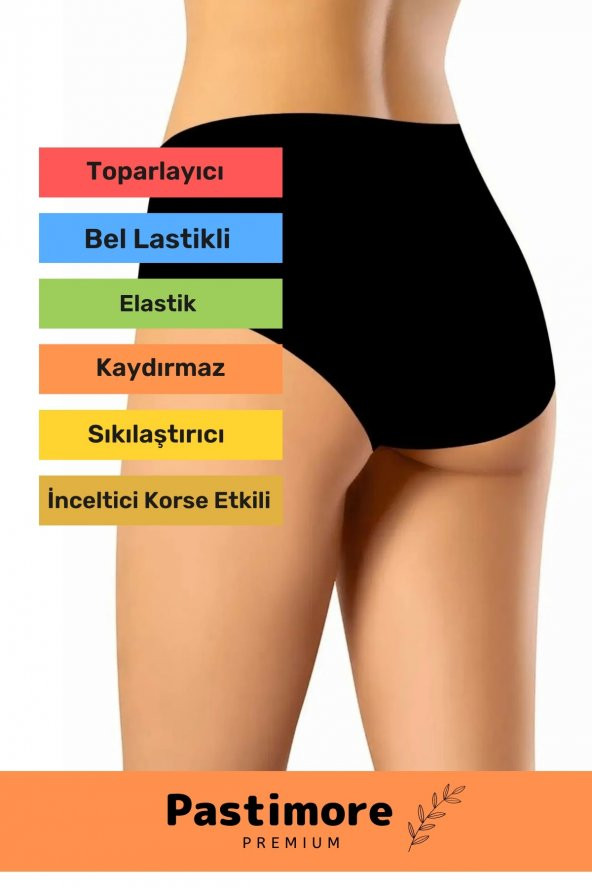 Yüksek Belli Inceltici Korse Etkili Lazer Kesim Push Up Destekli Sıkılaştırıcı Dikişsiz Bato Külot - 2