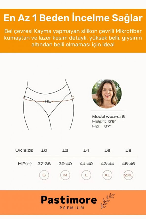 Yüksek Bel Toparlayıcı Lazer Kesim Dikişsiz Şerit Iz Göstermeyen Midi Slip Ten Rengi Silikonlu Külot - 4