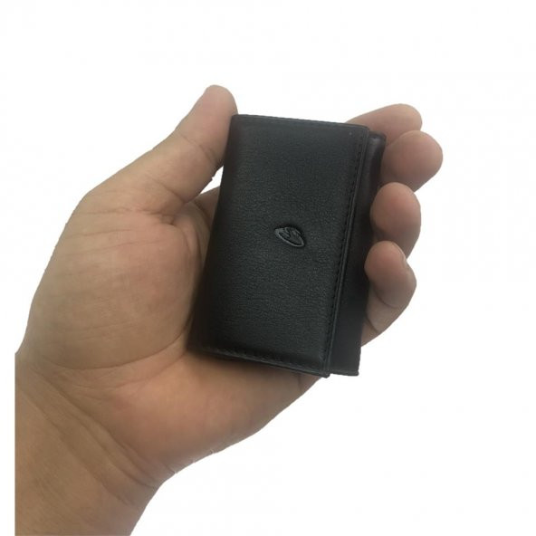 Hakiki Deri Minimal Anahtarlık 9x6 Siyah - 5