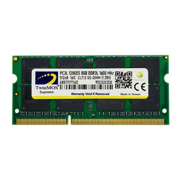 TwinMos MDD3L8GB1600N 8 GB DDR3 1600 MHz CL11 Notebook Ram