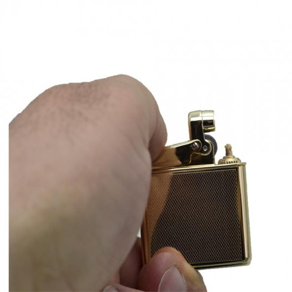 Promise Benzinli Çakmak Muhtar Çakmağı Altın Renk - Resim 5