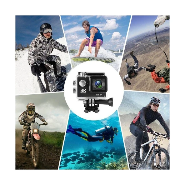 Aksiyon Kamerası Wi-Fi KS504 4K Ultra HD 170 Derece 32 Gb - Resim 3