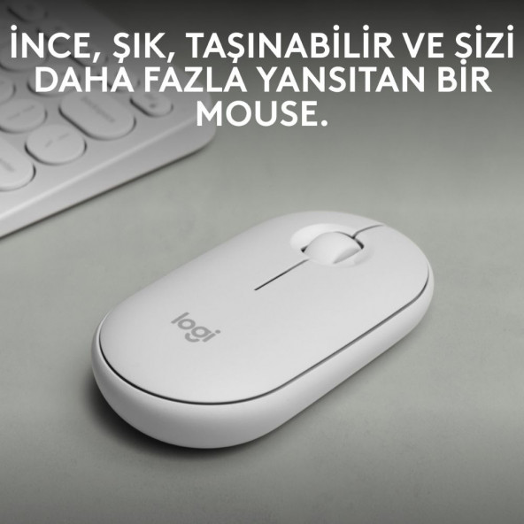 Logitech M350s Pebble 2 Kablosuz Mouse - Beyaz 910-007013 - 2