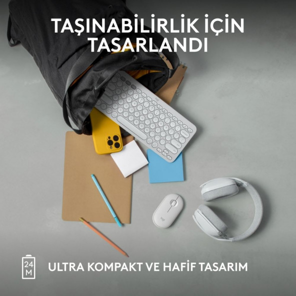 Logitech M350s Pebble 2 Kablosuz Mouse - Beyaz 910-007013 - 3