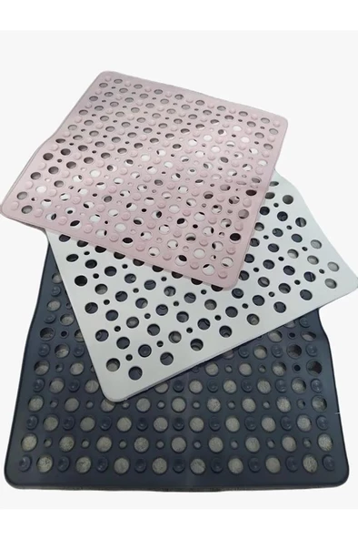 Kare Vantuzlu Banyo ve Duş Kaydırmazı, Küvet İçi Duşakabin Kaydırmaz Vantuzlu Banyo Paspası 54x54cm - 4