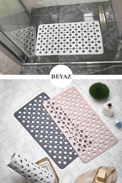 Vantuzlu Banyo ve Duş Kaydırmazı Dikdörtgen, Duşakabin Küvet İçi Kaydırmaz Vantuzlu Banyo Paspası ürün görseli 1