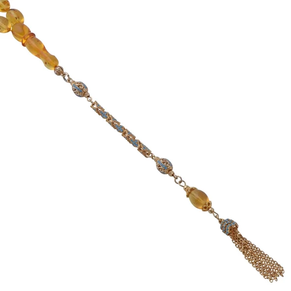 Arpa Kesim 8.5x13 mm Damla Kehribar 19.2 gr Tesbih - 2